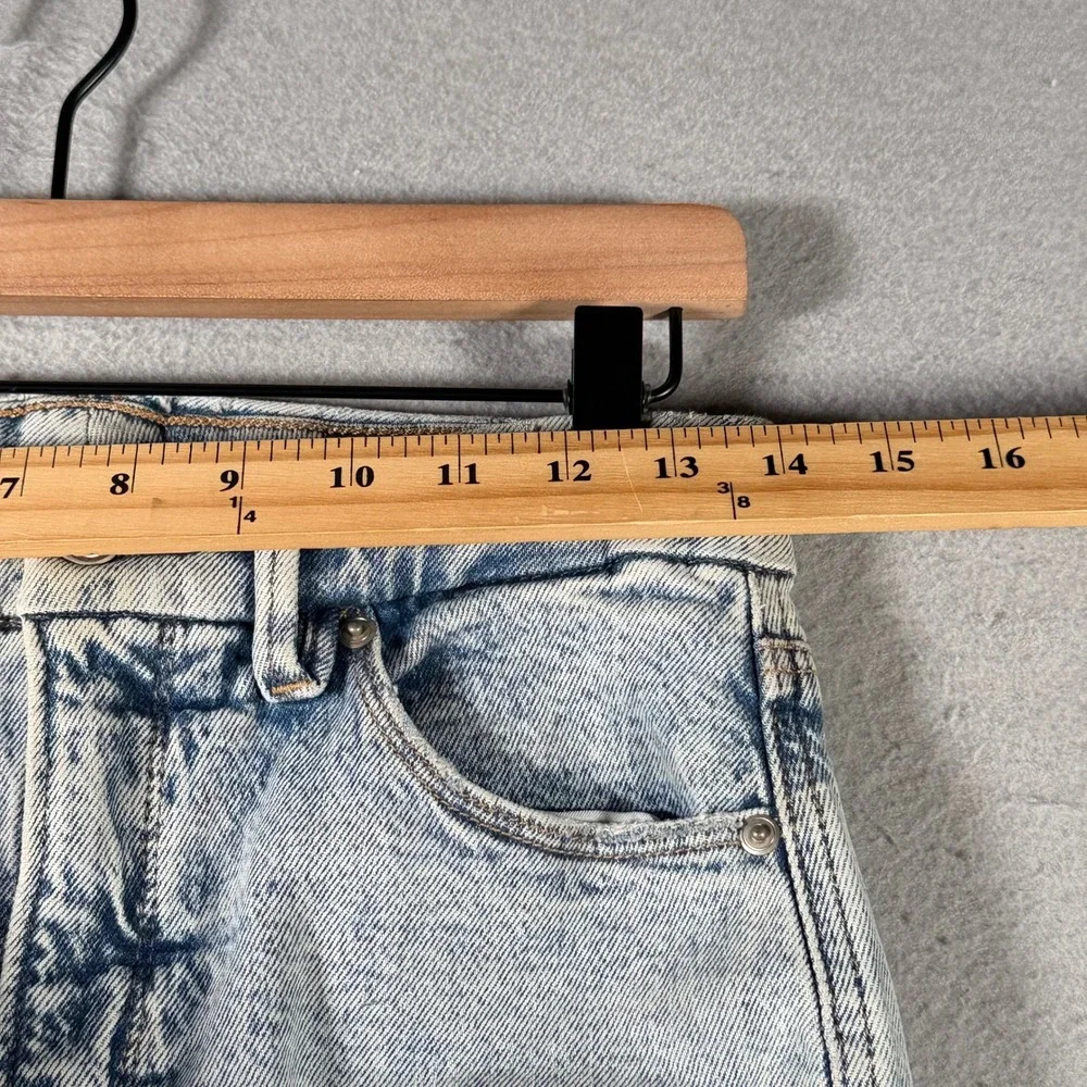 Good American Good Curve Straight Step‎ Insert Outseam Acid Wash Jeans 2/26 Blue